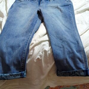 NUDJ GirlfriendvJeans 14W NYT with decorated cuffs.